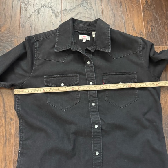 Levi’s Medium Black Denim Pearl Snap Dress - Picture 9 of 10